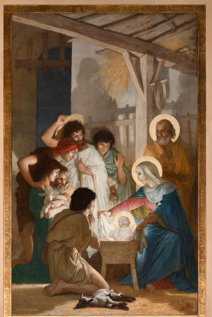 La peinture murale "L'Adoration des bergers" de William Bouguereau, après restauration. (Jean-Marc Moser/COARC/Ville de Paris)